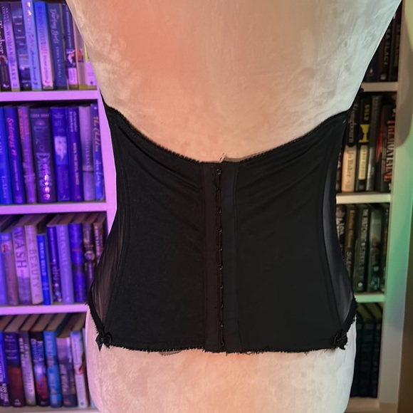 Black vintage mesh strapless corset with bows - Picture 4 of 6